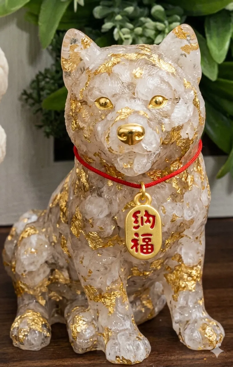白水晶招財狗
